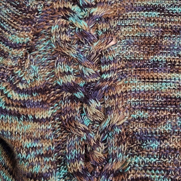 NIC & ZOE Cardigan in an earthy black, teal & green:  Size L - Picture 11 of 11